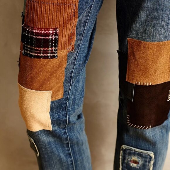 ANTHROPOLOGIE Pilcro and the Letterpress Jeans Patchwork Pilcro Premium Hyphen - Picture 3 of 15